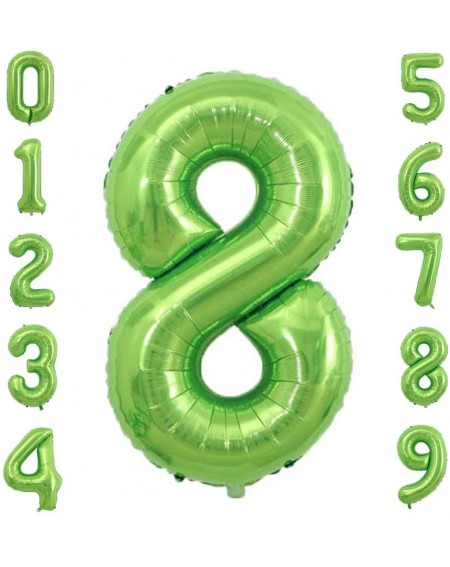 Balloons Big Number 8 Balloon- Green Number Balloons for 8th Borthday Party Decorations Boy Girl Kids- 40 Inch - Green 8 - C1...