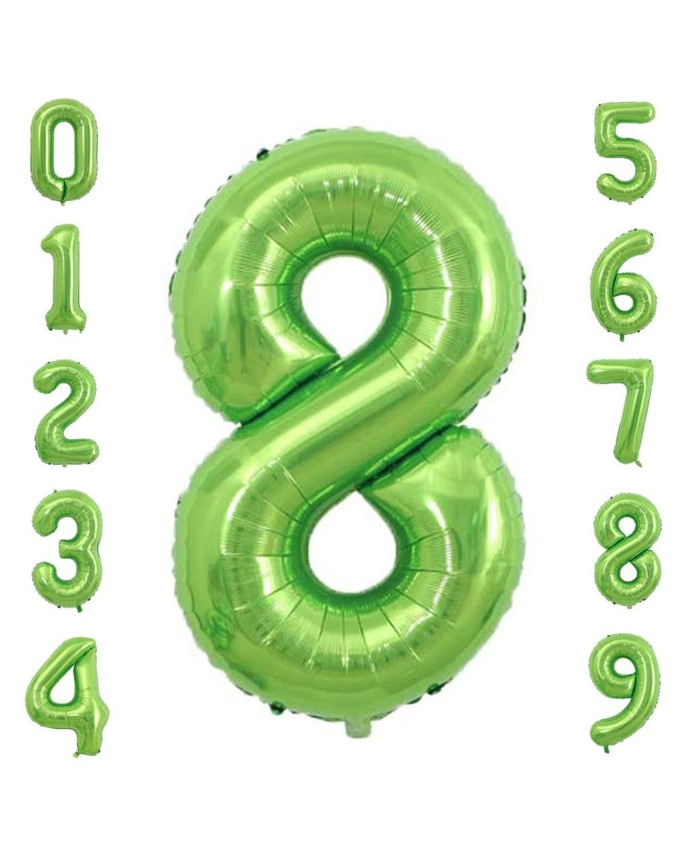 Balloons Big Number 8 Balloon- Green Number Balloons for 8th Borthday Party Decorations Boy Girl Kids- 40 Inch - Green 8 - C1...