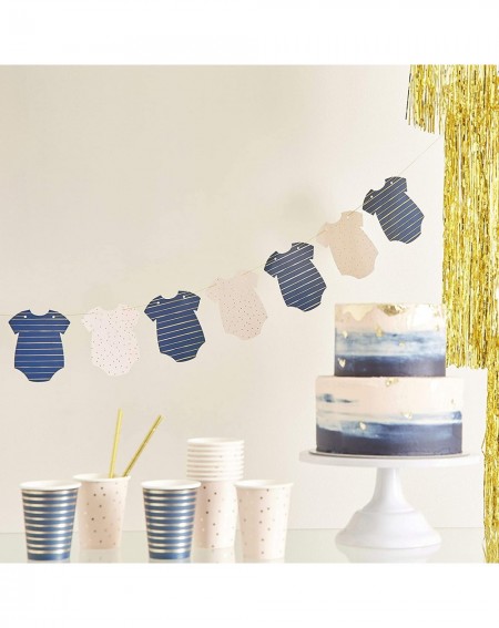Banners & Garlands Gold Foiled Pink & Navy Grow Baby Shower Hanging Banner- Gender Reveal - C6194RTQ469 $12.18