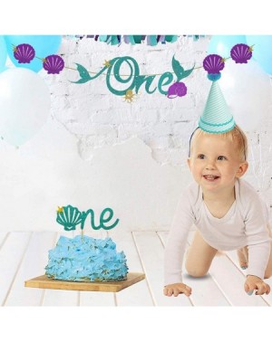 Banners Mermaid ONE birthday banner with one cake topper/1st First Birthday High Chair Banner Decoration set for Baby shower ...