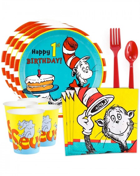 Party Packs Dr. Seuss 1st Birthday Standard Tableware Kit (Serves 8) - C618D0G9IDR $17.89