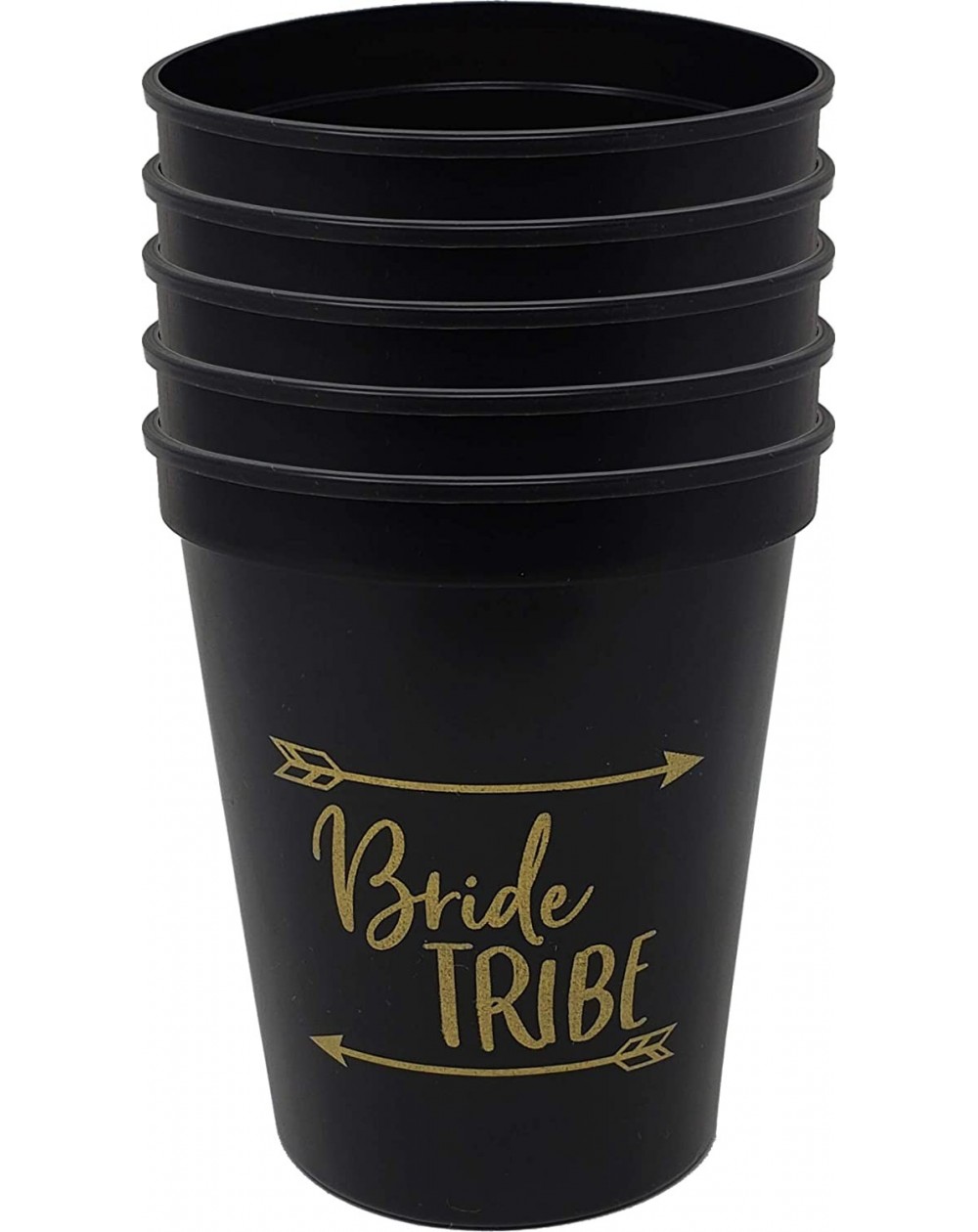 Tableware Bridal Bachelorette Party Cups - 5 Bride Tribe (Black) - 5 Bride Tribe Cups - CG1972SWMR6 $12.02