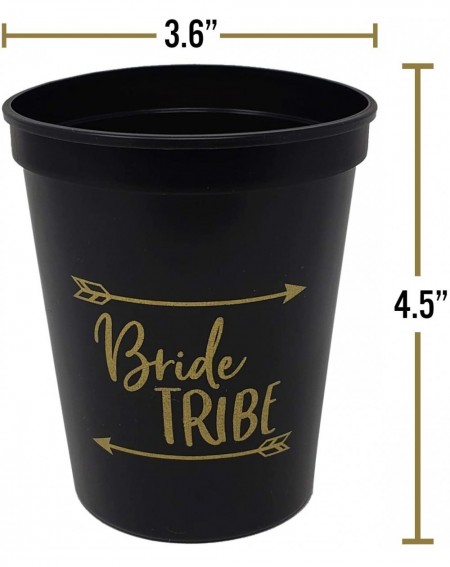 Tableware Bridal Bachelorette Party Cups - 5 Bride Tribe (Black) - 5 Bride Tribe Cups - CG1972SWMR6 $12.02