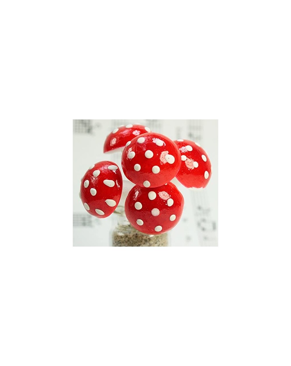 Centerpieces Red - Large Cotton Spun Mushrooms - Set of 10 - (218-0114) Wonderful World of Spun Cotton Mushrooms! - CV12EKCQN...