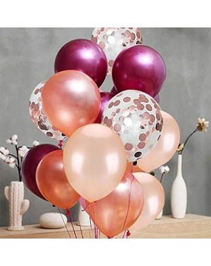 Balloons 62 Pieces Rose Gold Burgundy Confetti Balloons Kit - 12 Inches Rose Gold Confetti Burgundy Champagne Gold Latex Ball...