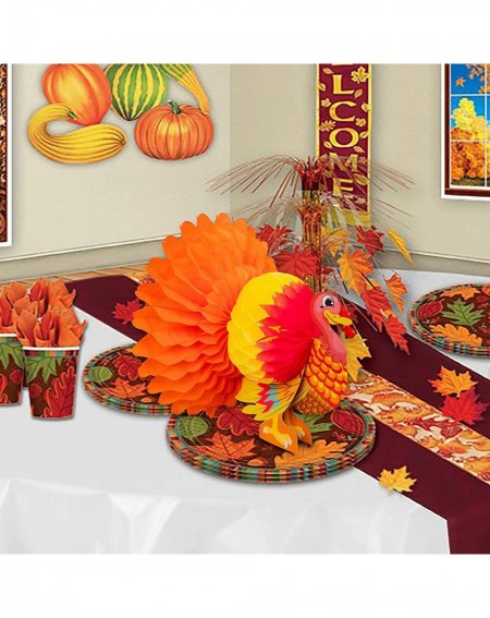 Centerpieces 3 Piece Thanksgiving Tissue Turkey Decorations for Harvest Party Table Centerpiece Accessories - C318YQ39XXX $21.51