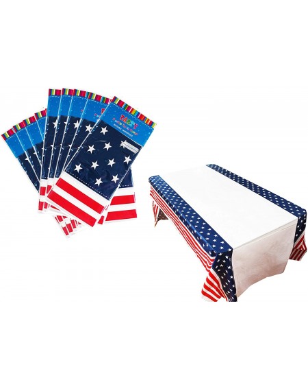 Tablecovers 12-Pack Plastic Tablecloth 54 Inch. x 108 Inch. Rectangle Table Covers (American Flag) - Flag - CC18ZE20DO9 $17.89