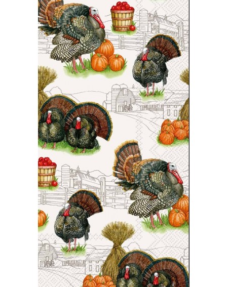 Tableware 3-Ply Paper Guest Towels- 16-Count- 8 1/2 x 4 1/2- Inches Folded- Harvest Turkey - Harvest Turkey - CC1833YLOM9 $30.59