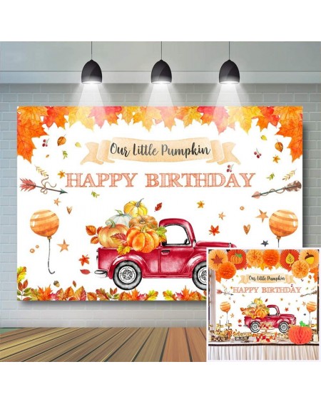 Banners Pumpkin Birthday Backdrop Autumn Fall Harvest Truck Car Boys Birthday Background Vinyl Fall Pumpkin Birthday Party Su...