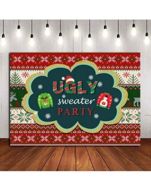 Photobooth Props Holiday Winter Snowflake Ugly Sweater Themed Photo Booth Party Photo Background Supplies 7x5ft Vinyl Tacky C...
