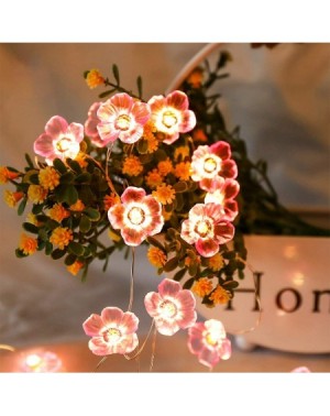 Indoor String Lights Pink Cherry Blossom Lights/10ft 30 LEDs Flower Lights with 8 Modes - C219CK5I9GU $23.50