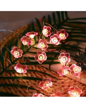 Indoor String Lights Pink Cherry Blossom Lights/10ft 30 LEDs Flower Lights with 8 Modes - C219CK5I9GU $23.50