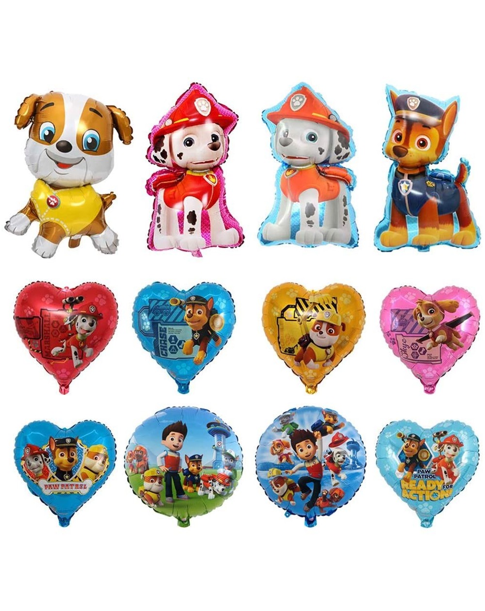 Balloons 12 Pcs Paw Dog Patrol Helium Foil Balloons-Dog Theme Birthday Party Decoration for Kids - CD18A9ULC97 $16.90
