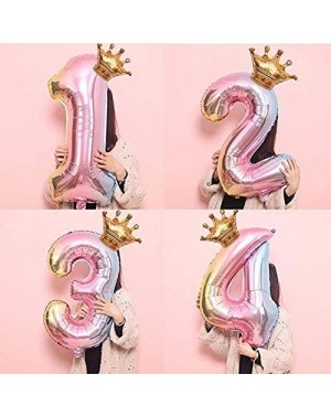 Balloons Number 4 Balloon-Children's Birthday Party Decorative Balloons- Digital Crown Aluminum Balloons (4) - 4 - CA18X864UY...