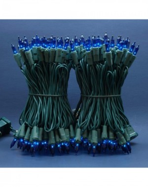 Outdoor String Lights Blue Incandescent Christmas Lights- 66 Ft Green Wire 200 Mini Lights- UL Certified Holiday String Light...