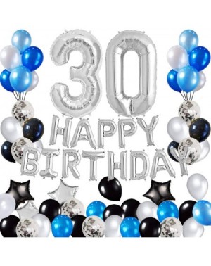 Balloons 30th Birthday Decorations Birthday Party Supplies Set- Foil Happy Birthday Banner Foil Balloons Number 30 and Star S...