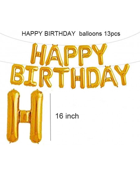 Balloons Happy Birthday Balloon Gold 13pcs Letters Balloons 2pcs Giant Star Foil Balloons 4pcs Confetti Balloons 8pcs Latex B...