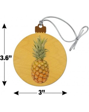 Ornaments Pineapple Fruit on Yellow Tropical Background Wood Christmas Tree Holiday Ornament - C9187GE6Z9R $17.30