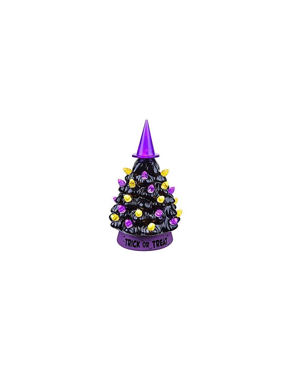 Tree Toppers Mr. Halloween Mini LED Vintage Witch Hat Tree Decoration in Black - C419I36Y2XH $41.03