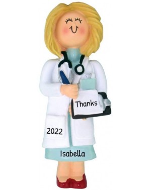 Ornaments Personalized Doctor Christmas Tree Ornament 2020 - Blonde Woman Medical Care Practitioner in Uniform Coworker New J...