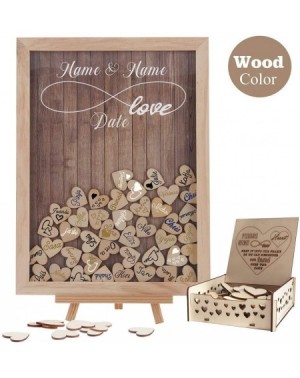 Guestbooks Guest Book Wedding Alternative Hearts Removable Drop Top Frame-Drop Box for Love Wooden Sign (Personalization) (Wo...
