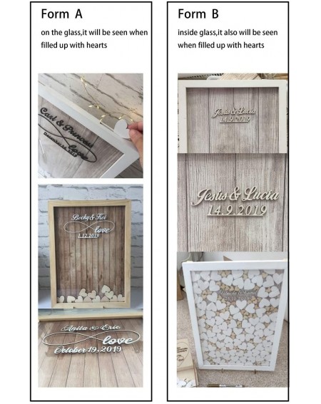 Guestbooks Guest Book Wedding Alternative Hearts Removable Drop Top Frame-Drop Box for Love Wooden Sign (Personalization) (Wo...