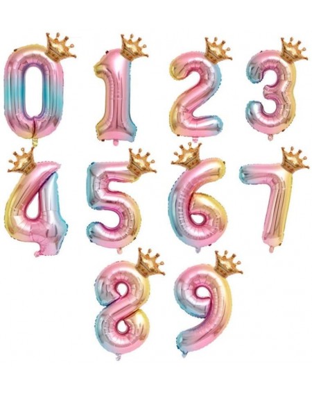 Balloons 32 Inches Number 5 Birthday Balloons Aluminum Foil Balloons Crown Balloons Baby Birthday Party Decorations Supplies ...