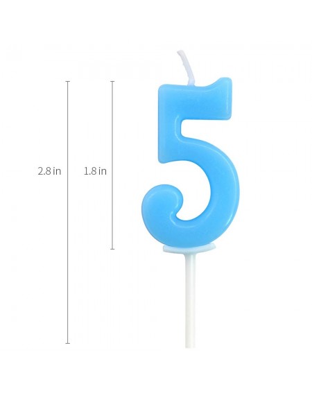 Cake Decorating Supplies Birthday Candle Numbers- Cute Blue Birthday Cake Candle Number 5 - Number 5 - CB18SHEZ3WX $6.79