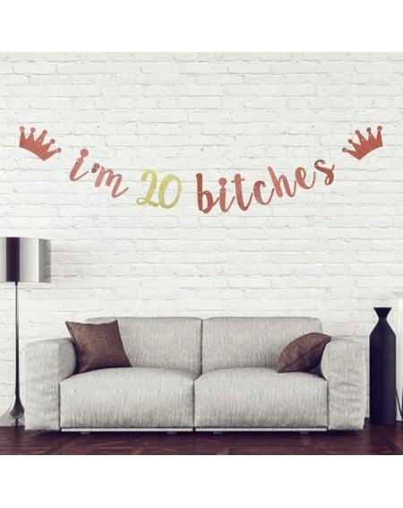 Banners & Garlands I'm 20 Bitches Banner- 20th Birthday Party Decor- Funny Twenty Years Old Birthday Banner- Girl's 20th Birt...