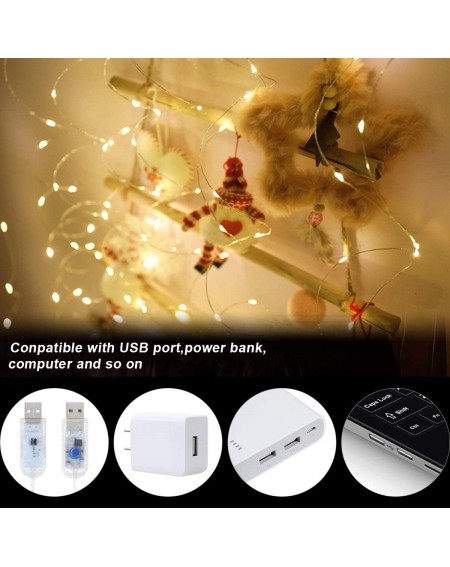 Outdoor String Lights LED Window Curtain String Light- 300 LED Warm White Window Fairy String Lights with 8 Modes- 3m x 3m 8 ...