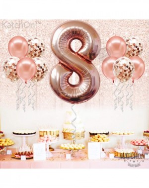 Balloons Rose Gold Number 8 balloon - foil mylar Rose Gold Balloons Party Decorations rose gold party supplies for Engagement...