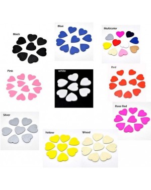 Confetti Wall Sticker Hearts Shaped Wood Crafts Wooden Chips Confetti Slices 100pcs 18mm New Year colloc ation(Black) - Black...
