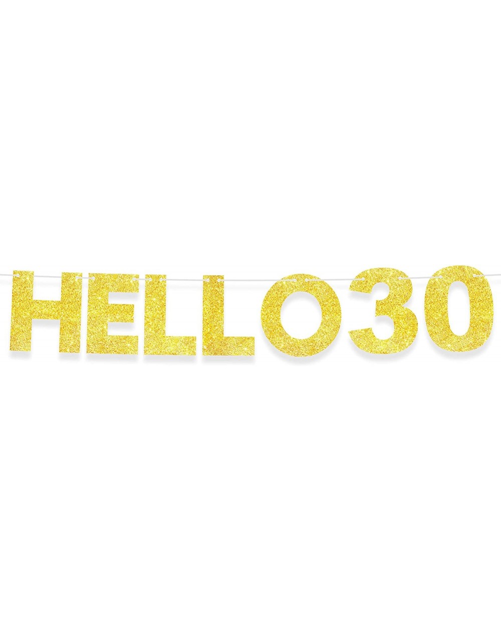 Banners Hello 30 Banner Happy Birthday Gold Glitter Theme Party Decor Picks for 30th Years Old Birthday Bunting Garland Decor...