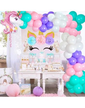 Party Packs Unicorn Balloon Arch Kit Unicorn Backdrop Balloons for Birthday Baby Shower Mermaid Unicorn Party Decorations - C...