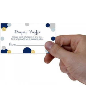 Invitations Abstract Navy and Gold Diaper Raffle Ticket (25 Cards) Baby Shower Games - Invitation Inserts - Drawings for Spri...