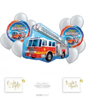 Balloons Fire Truck Party Balloon Bouquet Set- Fire Man Birthday Party Supplies- Inflatable Foil Mylar and Latex Fire Engine ...