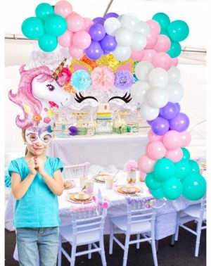 Party Packs Unicorn Balloon Arch Kit Unicorn Backdrop Balloons for Birthday Baby Shower Mermaid Unicorn Party Decorations - C...