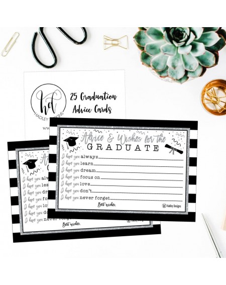 Party Games & Activities 25 Silver Graduation Advice Words of Wisdom Cards For Graduate Class of 2018 College- High School- U...