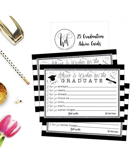 Party Games & Activities 25 Silver Graduation Advice Words of Wisdom Cards For Graduate Class of 2018 College- High School- U...
