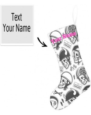 Stockings & Holders Personalized Christmas Stocking with Name Custom Skull and Helmet for Xmas Party Decoration Gift 17.52 x ...