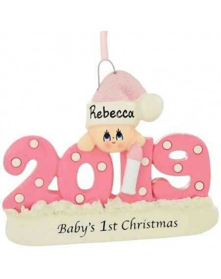 Ornaments Baby's First Xmas Ornament 2019 - Pink/Girl - Includes Personalization - CR1266Y4G2N $36.57
