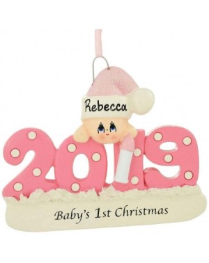 Ornaments Baby's First Xmas Ornament 2019 - Pink/Girl - Includes Personalization - CR1266Y4G2N $18.53