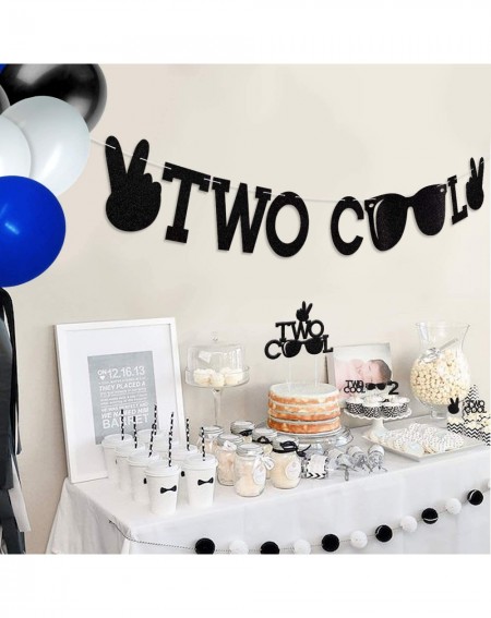 Balloons Two Cool Party Supplies Two Cool Sunglasses Banner Cake And Cupcake Toppers Latex Balloons for Little Man Sunglasses...