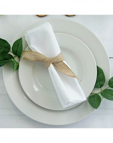 Tableware 20 pcs 17-Inch White Polyester Luncheon Napkins - for Wedding Party Reception Events Restaurant Kitchen Home - Whit...