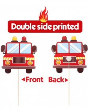 Centerpieces 24 Pack Fireman themed Party Centerpiece Fire Truck Table Topper Decor for Firefighter Party Kids Birthday Party...