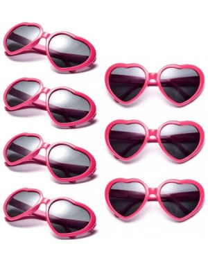 Party Favors Neon Colors Party Favor Supplies Wholesale Heart Sunglasses for Kids (7 Pack Hot Pink) - 7 Pack Hot Pink - C8186...