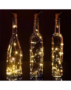 Indoor String Lights 6 Pack 10 LED Warm White Solar Powered Wine Bottle Lights Mini Copper Wire Waterproof Fairy Lights LED S...