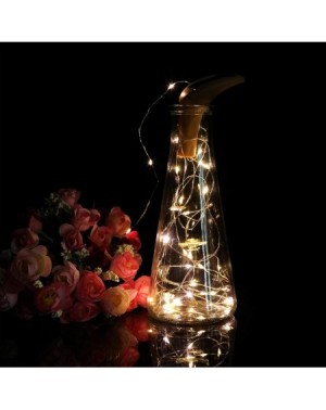 Indoor String Lights 6 Pack 10 LED Warm White Solar Powered Wine Bottle Lights Mini Copper Wire Waterproof Fairy Lights LED S...