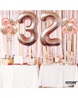 Balloons Number 32 Balloon for 32nd Birthday Decorations - Rose Gold- Large- 40 inch- Pack of 12 - Rose Gold Confetti Balloon...