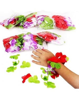 Party Packs Party Hawaiian Flower Leis Necklace and Bracelet Make Your own Craft Set - 12 Pack - CU12HWSCATR $9.04